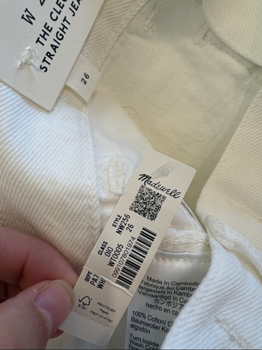 NWT - Madewell Cleo Straight Jean - White - Picture 13 of 13